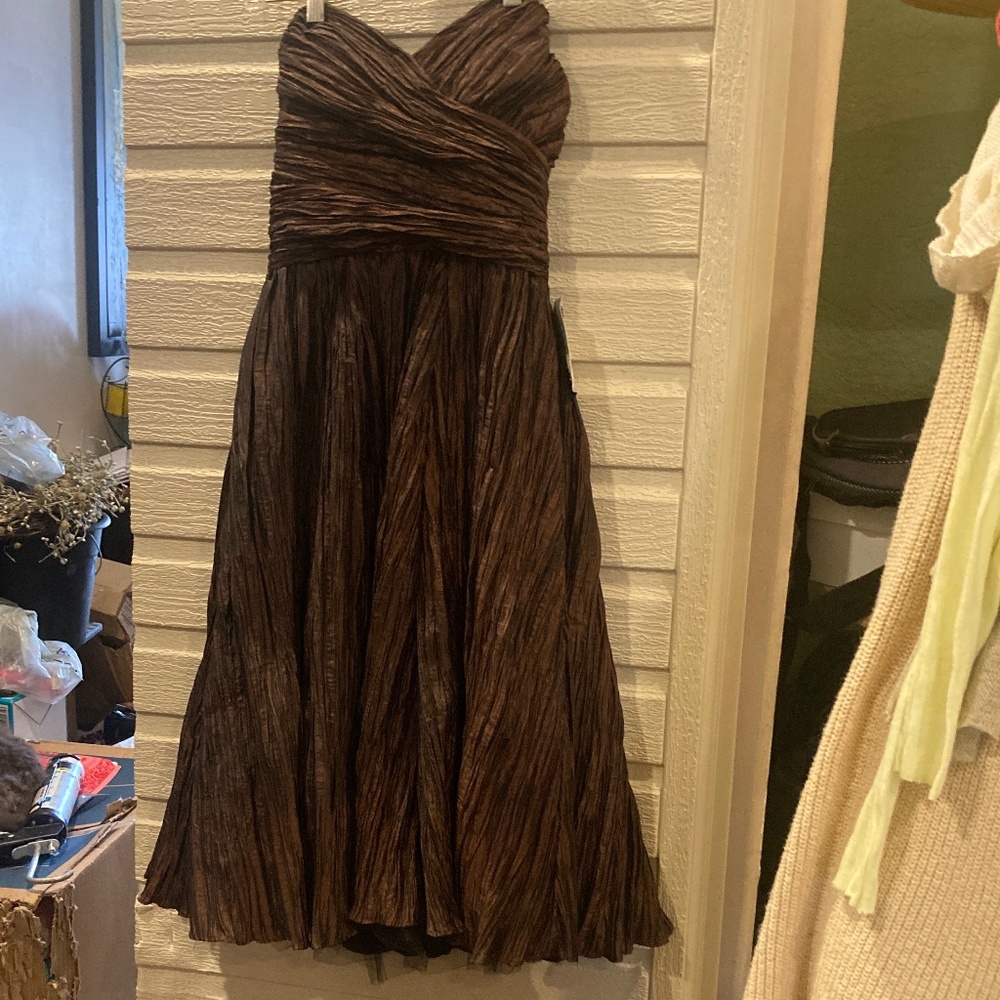 Strapless Taffeta Dress - image 3